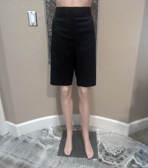 Charter Club Black 'Allison Fit' Flat-Front Knee-Length Women's Dress Shorts